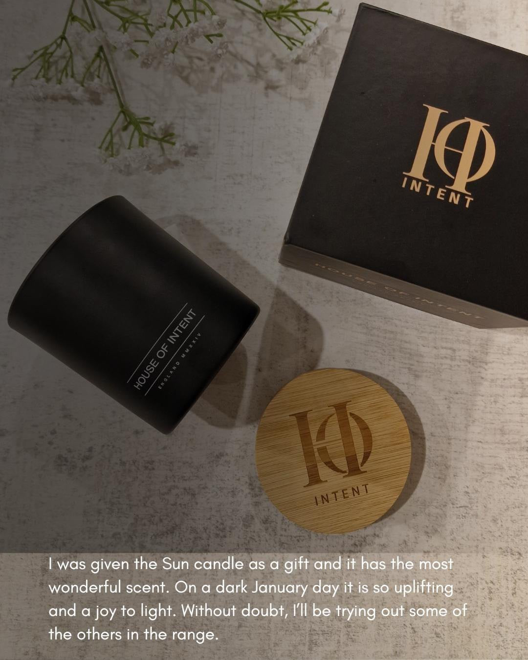Customer review: I was given the Sun candle as a gift and it has the most wonderful scent.